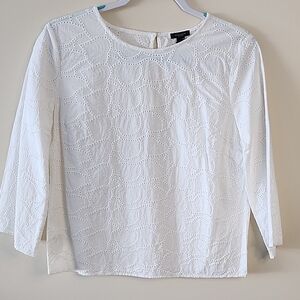 Ann Taylor White Eyelet Blouse